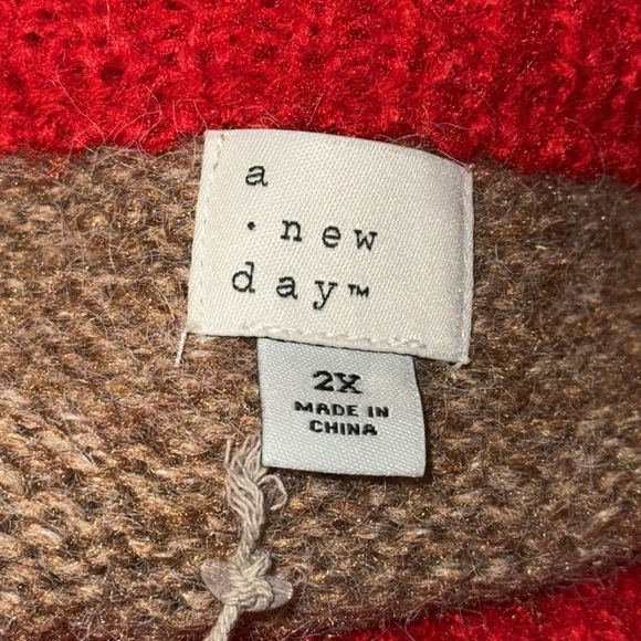 NWT Crewneck Brushed Pullover Long Sleeve Sweater - A New Day Women’s 2X Pink - Picture 6 of 8